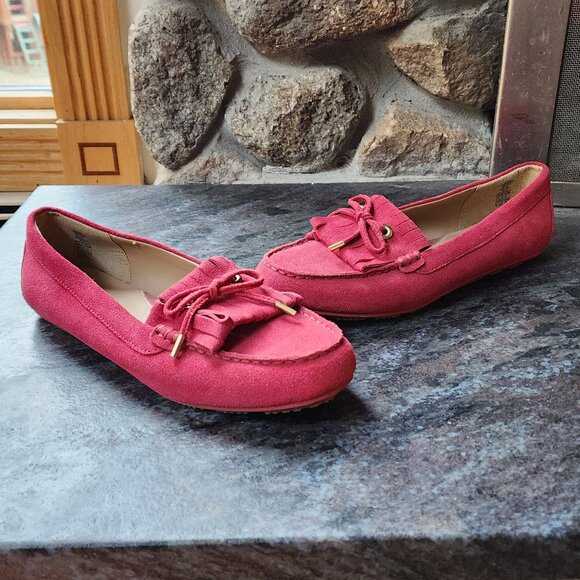 Lands' End Red Suede Loafers Size 8.5B - Picture 3 of 15